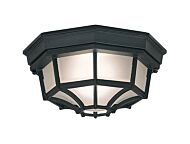 Builder Cast Aluminum 1-Light Flushmount in Black