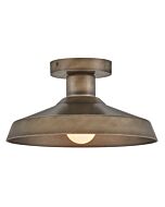 Forge 1-Light Medium Flush Mount Ceiling Light in Burnished Bronze