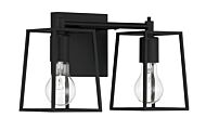 Craftmade Dunn 2 Light Bathroom Vanity Light in Flat Black