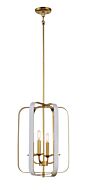 Minka Lavery Aureum 4 Light Pendant Light in Matte White With Honey Gold