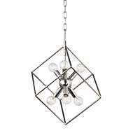 Hudson Valley Roundout 6 Light 21 Inch Pendant Light in Polished Nickel