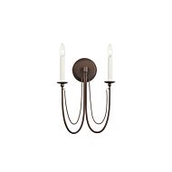 Plumette 2-Light Wall Sconce in Chestnut Bronze