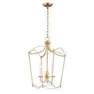 Plumette 3-Light Pendant in Gold Leaf