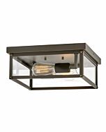 Hinkley Beckham 2-Light Flush Mount Outdoor Ceiling Light In Oil Rubbed Bronze