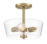 Westin 2-Light Semi-Flush Mount in Brushed Gold