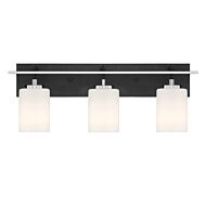 Prince St 3-Light Bathroom Vanity Light in Matte Black