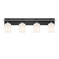 Prince St 4-Light Bathroom Vanity Light in Matte Black