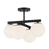 Crown Heights 4-Light Semi-Flush Mount in Matte Black