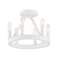 Carousel 6-Light Semi-Flush Mount in Matte White