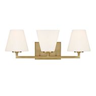 Palmyra 3-Light Bathroom Vanity Light in Brushed Gold