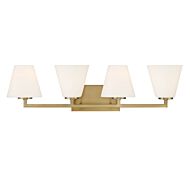 Palmyra 4-Light Bathroom Vanity Light in Brushed Gold