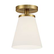 Palmyra 1-Light Semi-Flush Mount in Brushed Gold