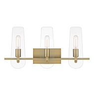 Bergen Beach 3-Light Bathroom Vanity Light in Brushed Gold