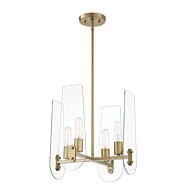 Bergen Beach 4-Light Chandelier in Brushed Gold