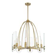 Bergen Beach 8-Light Chandelier in Brushed Gold