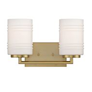 Leavenworth 2-Light Bathroom Vanity Light in Brushed Gold