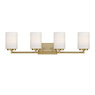 Leavenworth 4-Light Bathroom Vanity Light in Brushed Gold