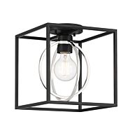 Kew Gardens 1-Light Semi-Flush Mount in Matte Black