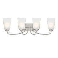 Malone 4-Light Bathroom Vanity Light in Brushed Nickel