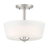 Malone 2-Light Semi-Flush Mount in Brushed Nickel