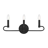 Summit 3-Light Bathroom Vanity Light in Matte Black