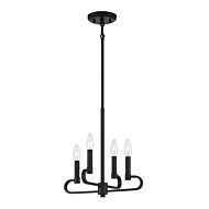 Summit 4-Light Chandelier Convertible in Matte Black