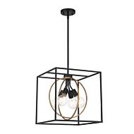 Kew Gardens 4-Light Pendant in Matte Black