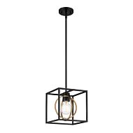 Kew Gardens 1-Light Pendant Convertible in Matte Black