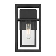 Burton 1-Light Wall Lantern in Black