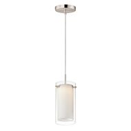 Duo 1-Light LED Mini Pendant in Satin Nickel