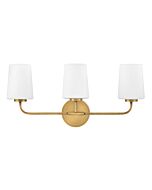 Kline 3-Light LED Bathroom Vanity Light in Heritage Brass