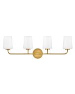 Kline 4-Light LED Bathroom Vanity Light in Heritage Brass