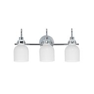 Milk 3-Light Bathroom Vanity Light in Polished Chrome