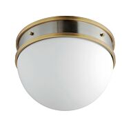 Duke 1-Light Flush Mount in Satin Nickel with Satin Brass