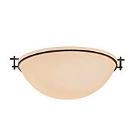 Hubbardton Forge 16 Inch 3 Light Moonband Large Ceiling Light in Natural Iron