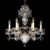 Schonbek Bagatelle 6 Light Chandelier in Etruscan Gold with Clear Heritage Crystals