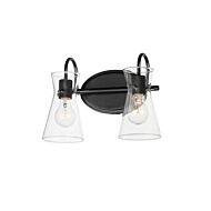 Ava Two Light Bath Vanity in Black by Maxim