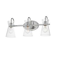 Ava Three Light Bath Vanity in Polished Chrome by Maxim