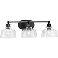 Singleton 3-Light Bathroom Vanity Light in Matte Black