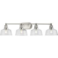 Singleton 4-Light Bathroom Vanity Light in Brushed Nickel