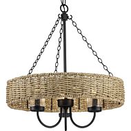 Pembroke 3-Light Outdoor Chandelier in Matte Black