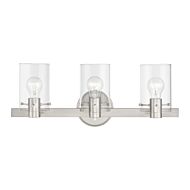 Munich 3-Light Bathroom Vanity Sconce in Brushed Nickel