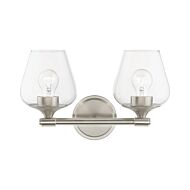 Willow 2-Light Bathroom Vanity Sconce in Brushed Nickel