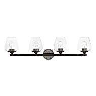 Willow 4-Light Bathroom Vanity Sconce in Black Chrome