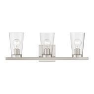 Cityview 3-Light Bathroom Vanity Sconce in Brushed Nickel