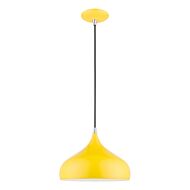 Amador 1-Light Pendant in Shiny Yellow w with Polished Chrome