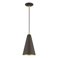 Dulce 1-Light Mini Pendant in Bronze w with Antique Brass