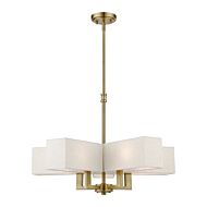 Rubix 5-Light Chandelier in Antique Brass