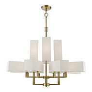 Rubix 12-Light Foyer Chandelier in Antique Brass