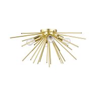 Tribeca 4-Light Flush Mount in Soft Gold w with Polished Brass